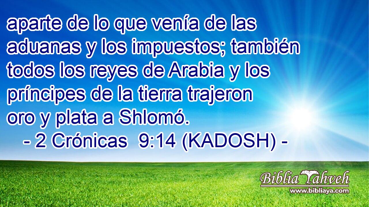  aparte de lo que venía de las aduanas y los impuestos; también todos los reyes de Arabia y los príncipes de la tierra trajeron oro y plata a Shlomó. 