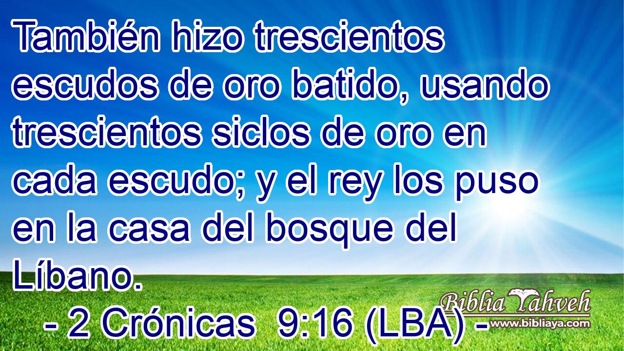 También hizo trescientos escudos de oro batido, usando trescientos siclos de oro en cada escudo; y el rey los puso en la casa del bosque del Líbano.