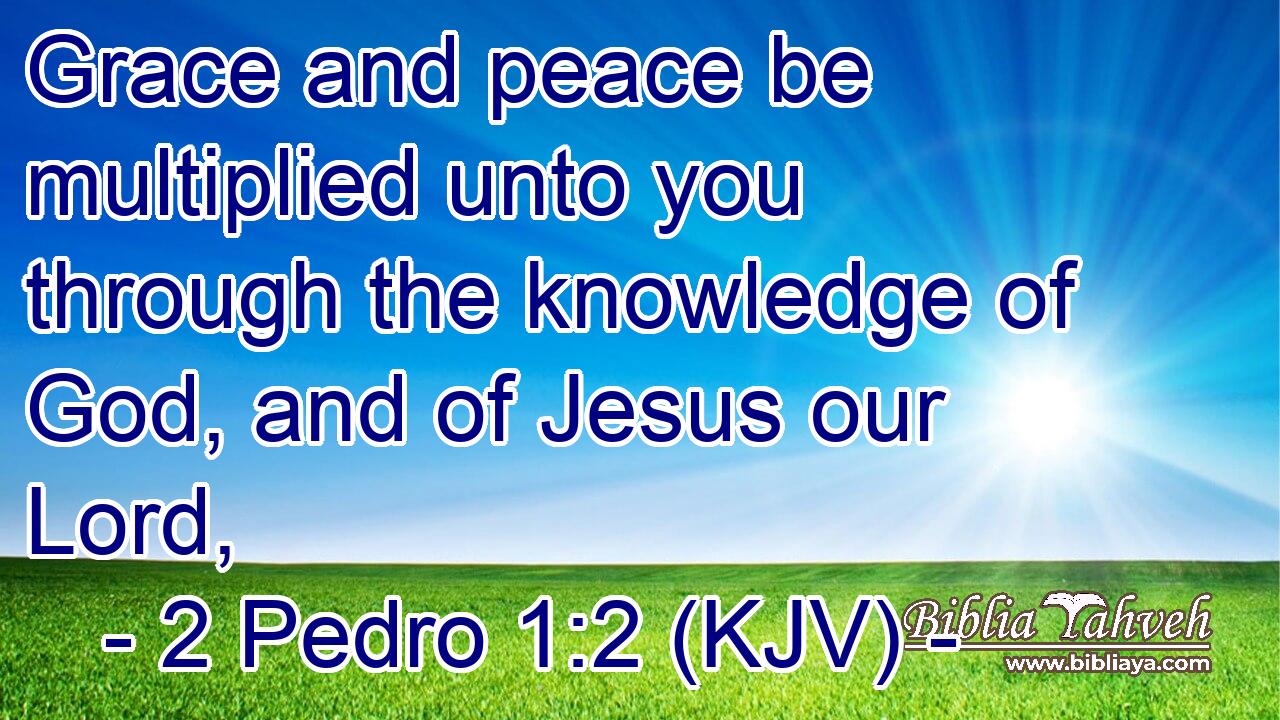 Grace and peace be multiplied unto you through the knowledge of God, and of Jesus our Lord,