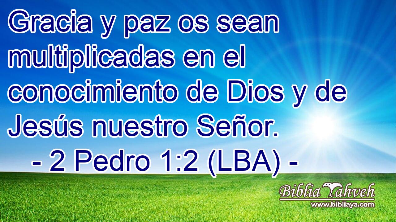 Gracia y paz os sean multiplicadas en el conocimiento de Dios y de Jesús nuestro Señor.