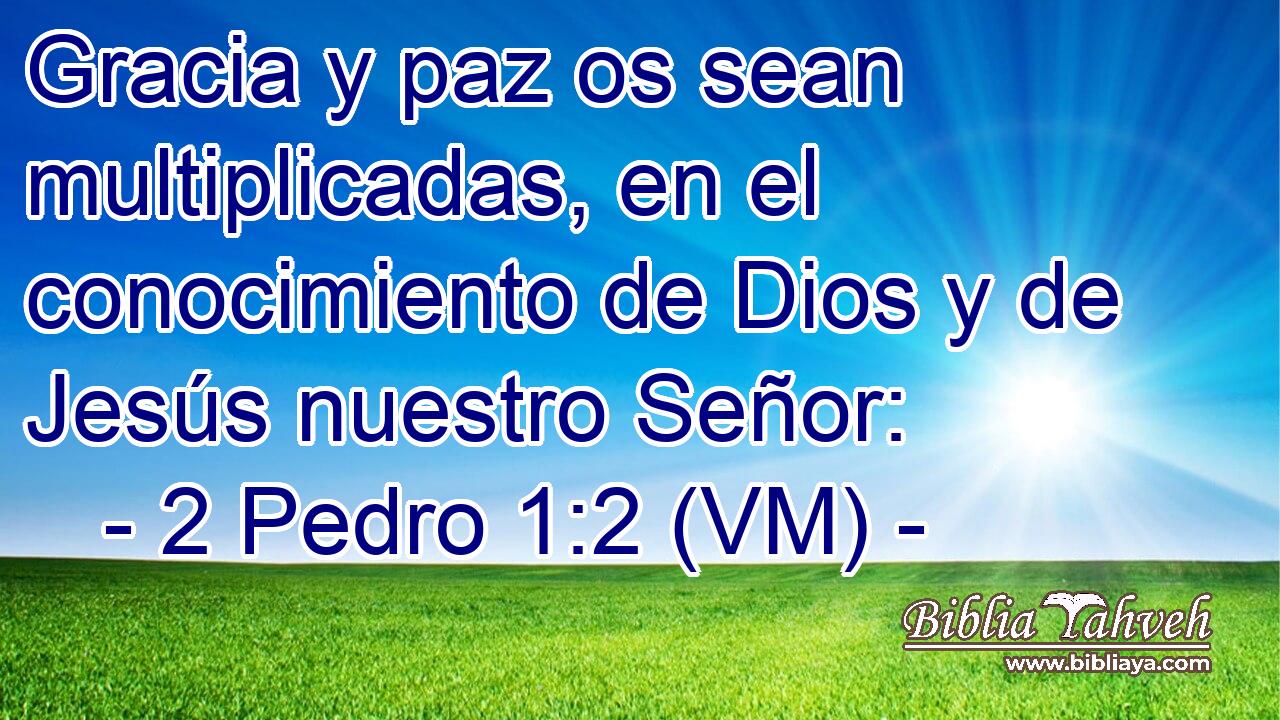  Gracia y paz os sean multiplicadas, en el conocimiento de Dios y de Jesús nuestro Señor: 