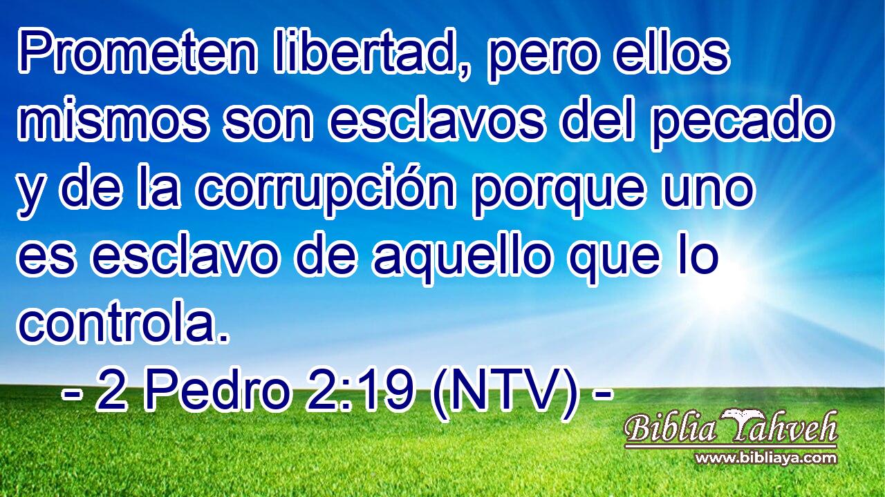 Prometen libertad, pero ellos mismos son esclavos del pecado y de la corrupción porque uno es esclavo de aquello que lo controla.