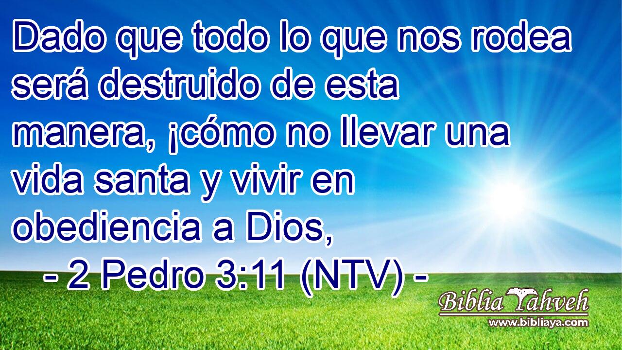 Dado que todo lo que nos rodea será destruido de esta manera, ¡cómo no llevar una vida santa y vivir en obediencia a Dios,