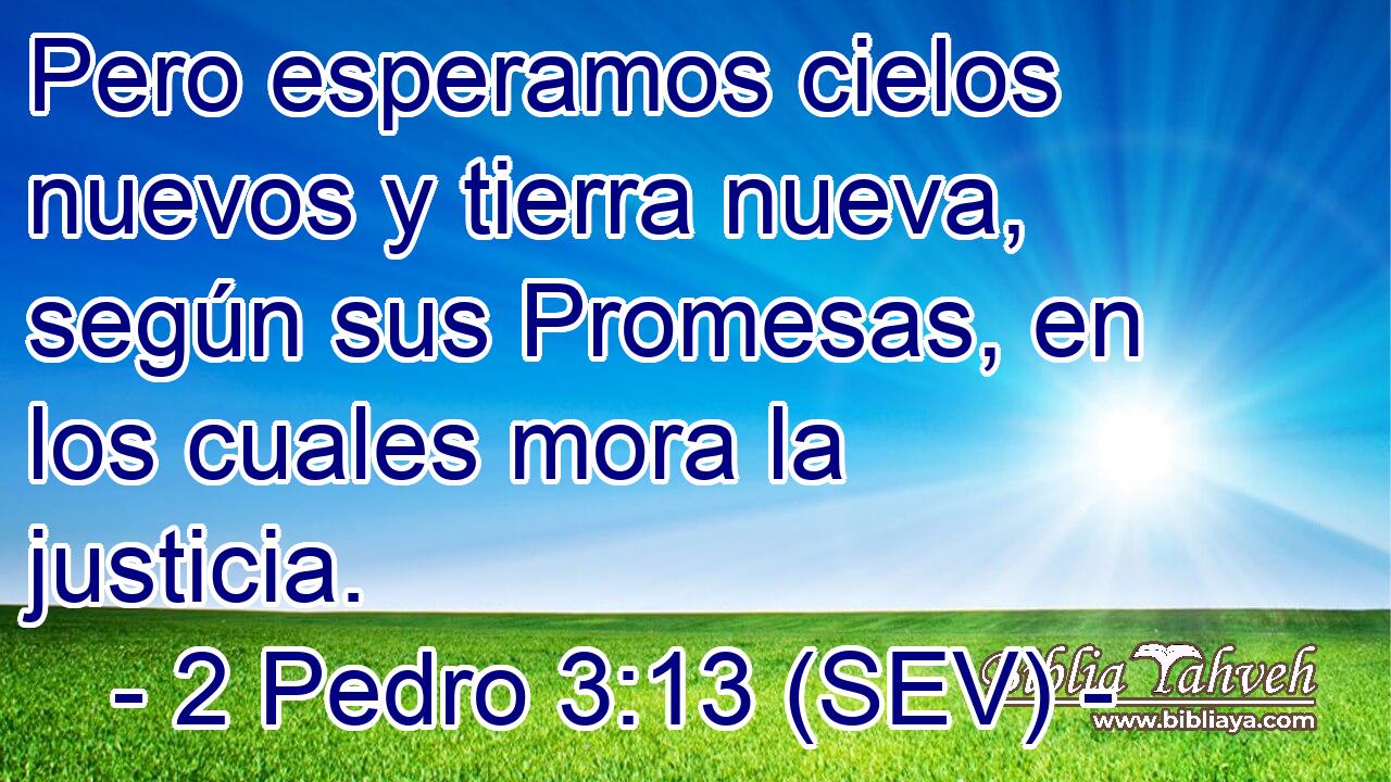 Pero esperamos cielos nuevos y tierra nueva, según sus Promesas, en los cuales mora la justicia.