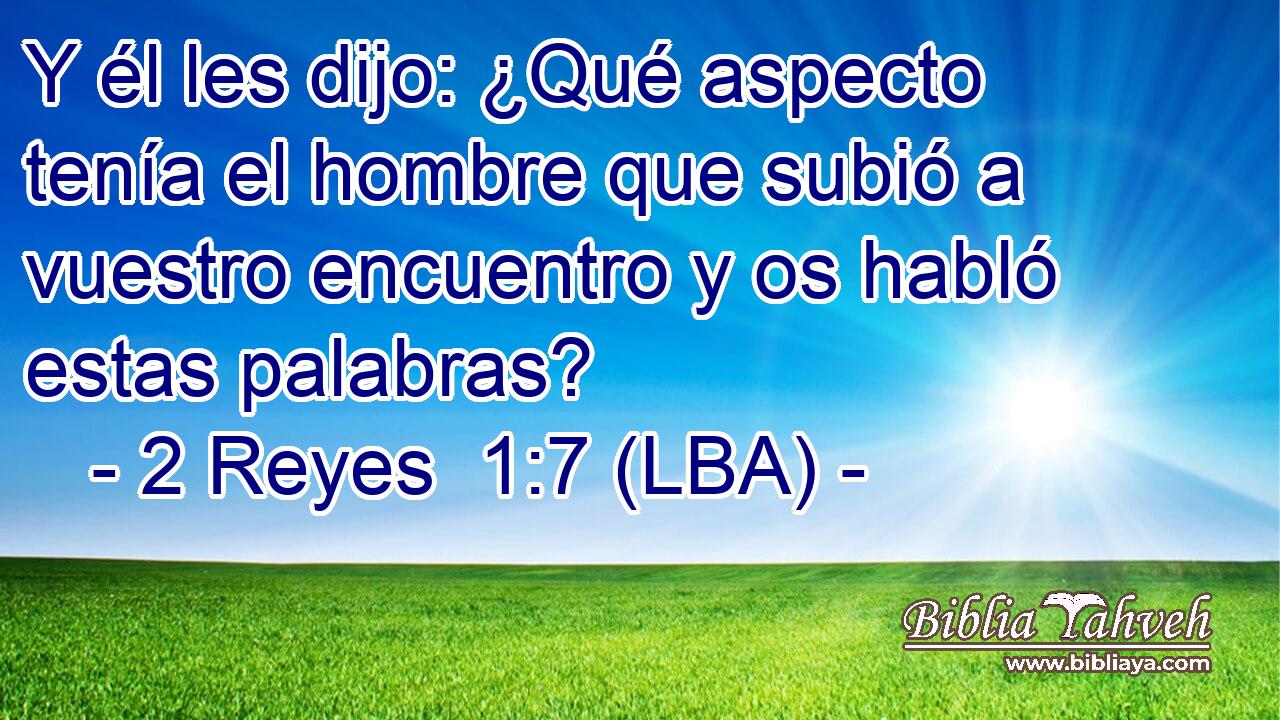Y él les dijo: ¿Qué aspecto tenía el hombre que subió a vuestro encuentro y os habló estas palabras?