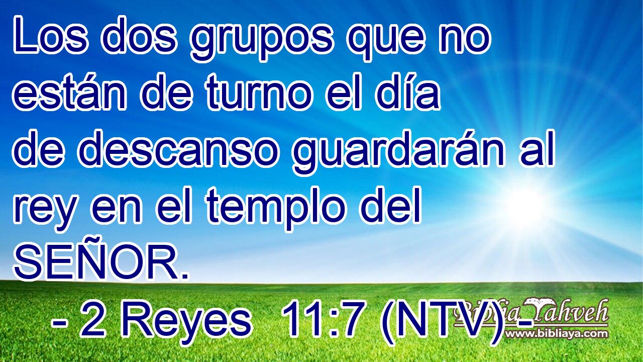 Los dos grupos que no están de turno el día de descanso guardarán al rey en el templo del SEÑOR.
