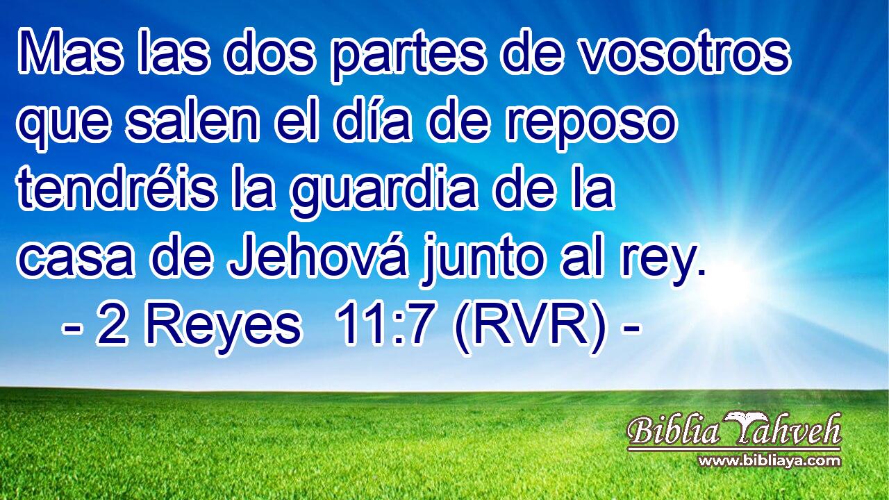 Mas las dos partes de vosotros que salen el día de reposo tendréis la guardia de la casa de Jehová junto al rey.