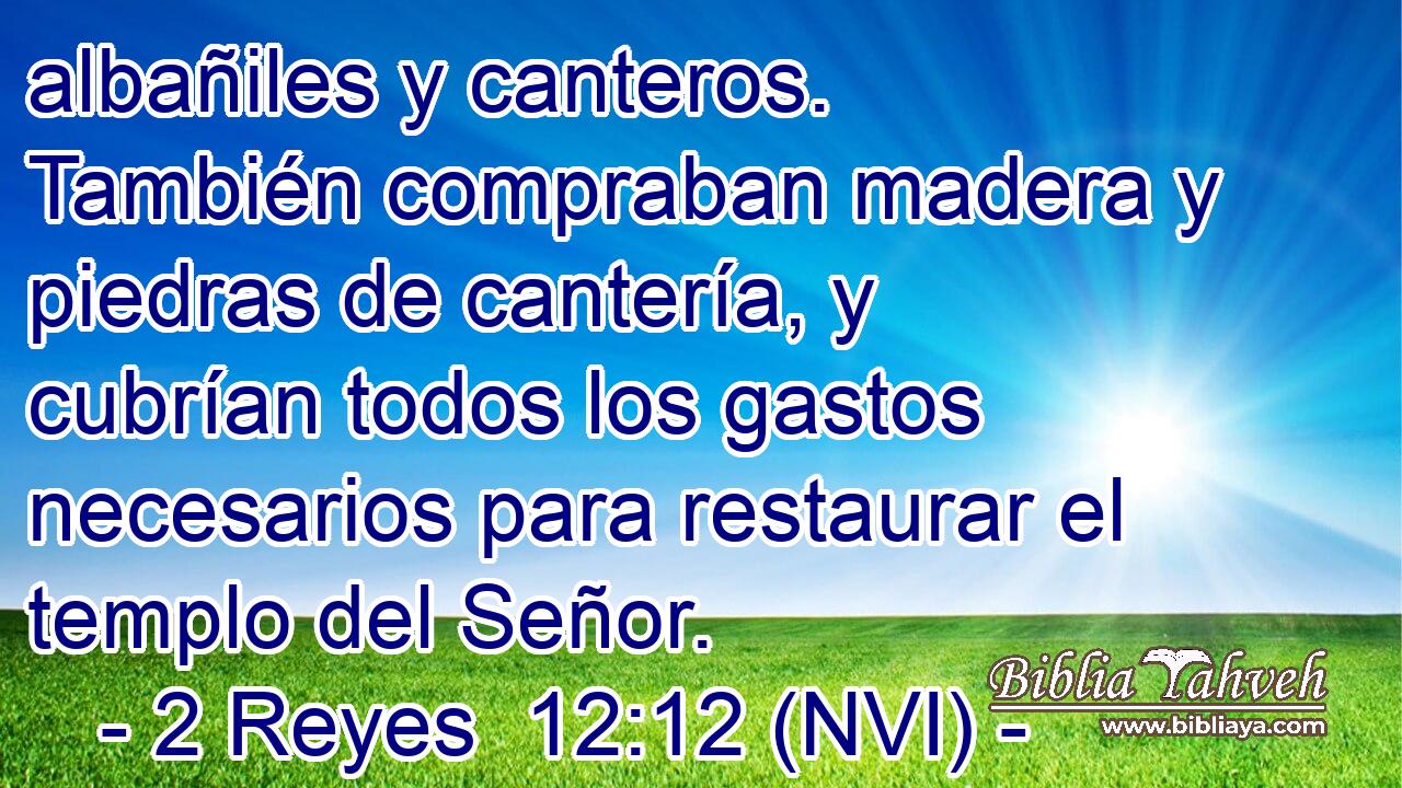  albañiles y canteros. También compraban madera y piedras de cantería, y cubrían todos los gastos necesarios para restaurar el templo del Señor. 