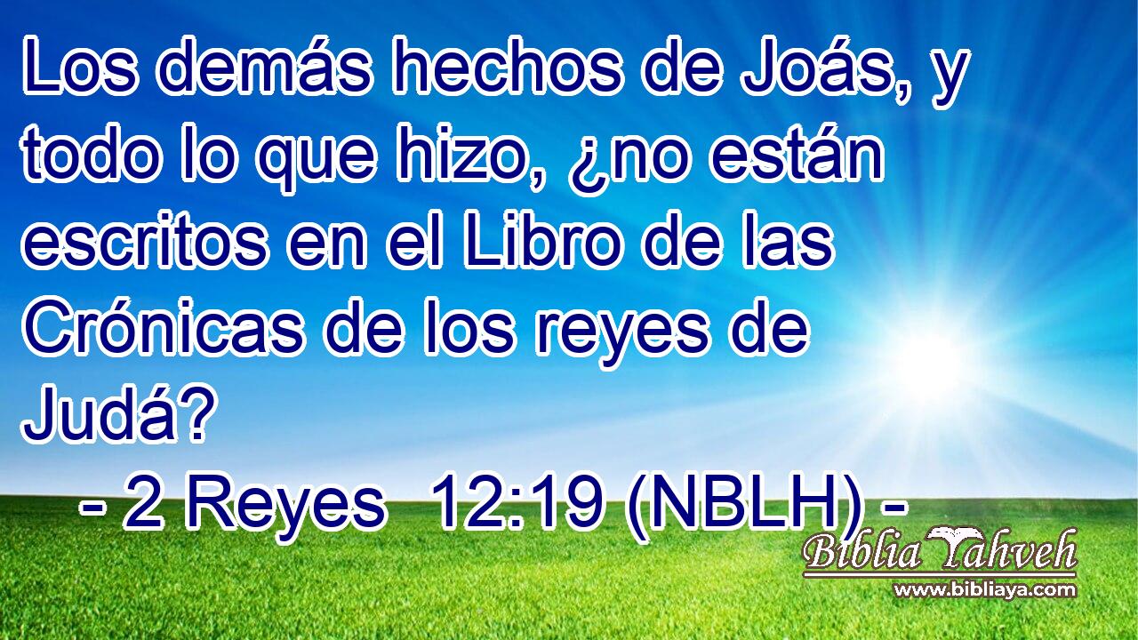  Los demás hechos de Joás, y todo lo que hizo, ¿no están escritos en el Libro de las Crónicas de los reyes de Judá? 