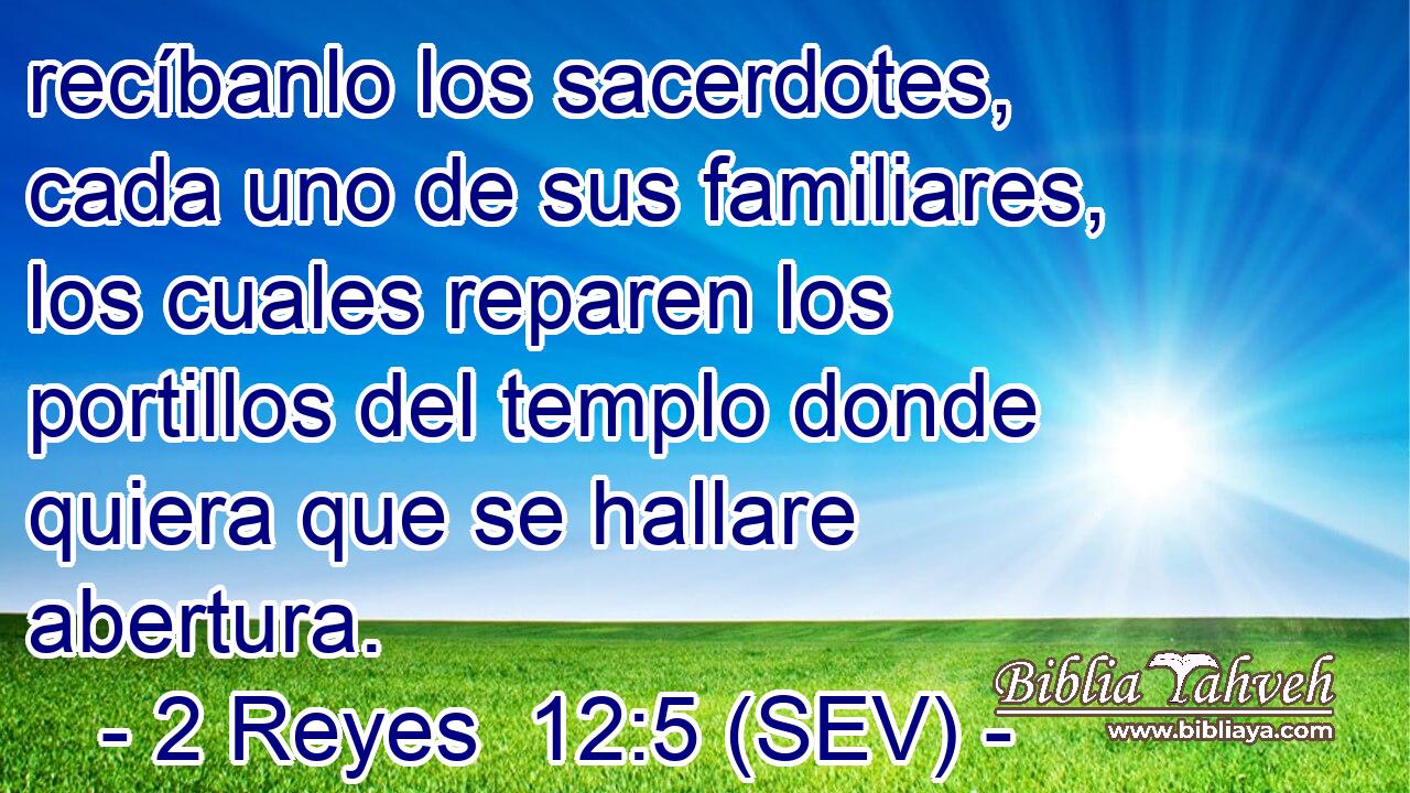 recíbanlo los sacerdotes, cada uno de sus familiares, los cuales reparen los portillos del templo donde quiera que se hallare abertura.