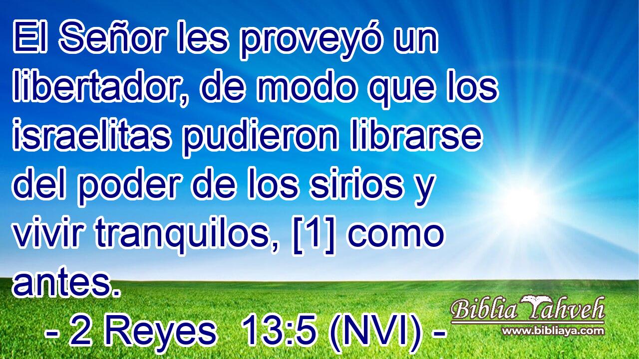  El Señor les proveyó un libertador, de modo que los israelitas pudieron librarse del poder de los sirios y vivir tranquilos, [1] como antes. 