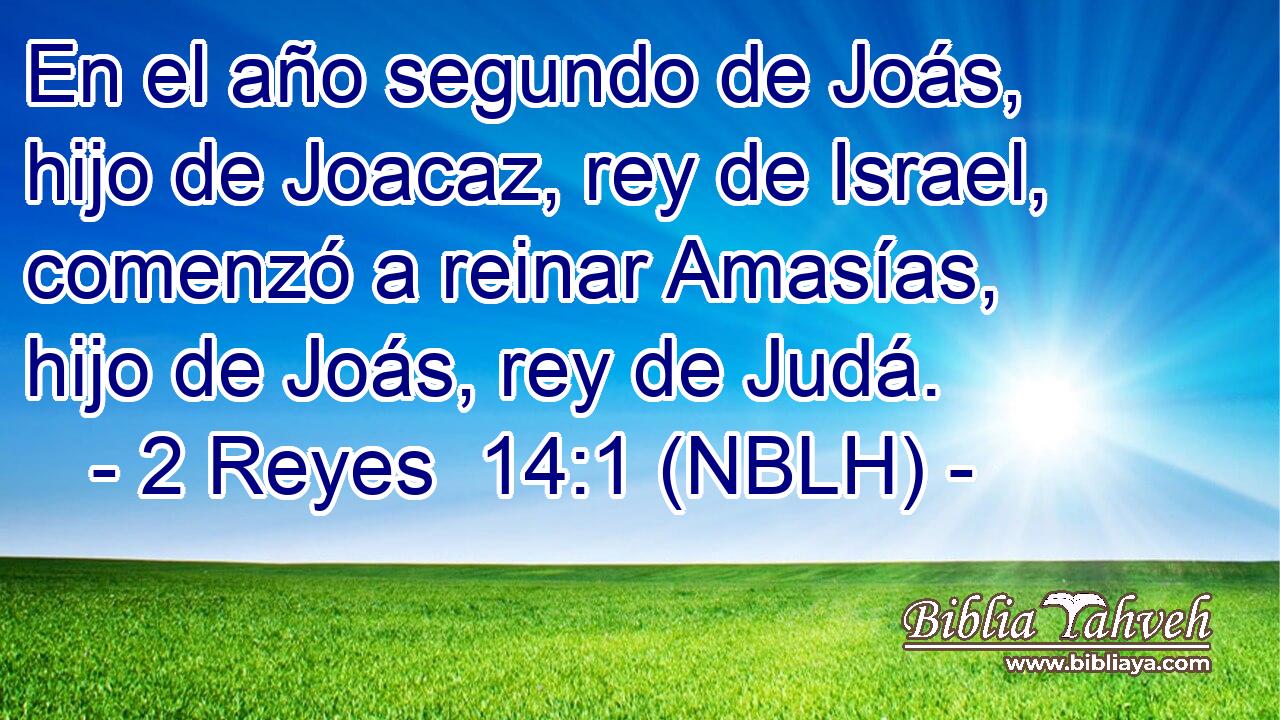  En el año segundo de Joás, hijo de Joacaz, rey de Israel, comenzó a reinar Amasías, hijo de Joás, rey de Judá. 