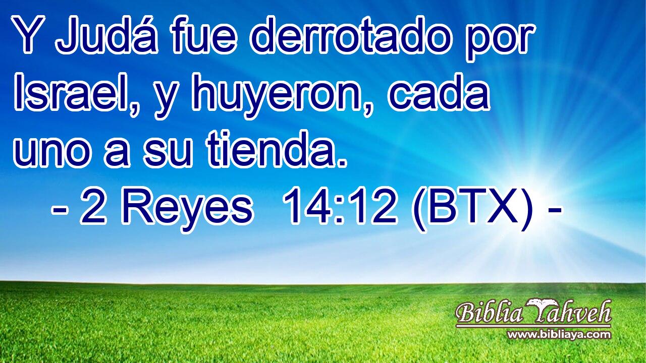 Y Judá fue derrotado por Israel, y huyeron, cada uno a su tienda.