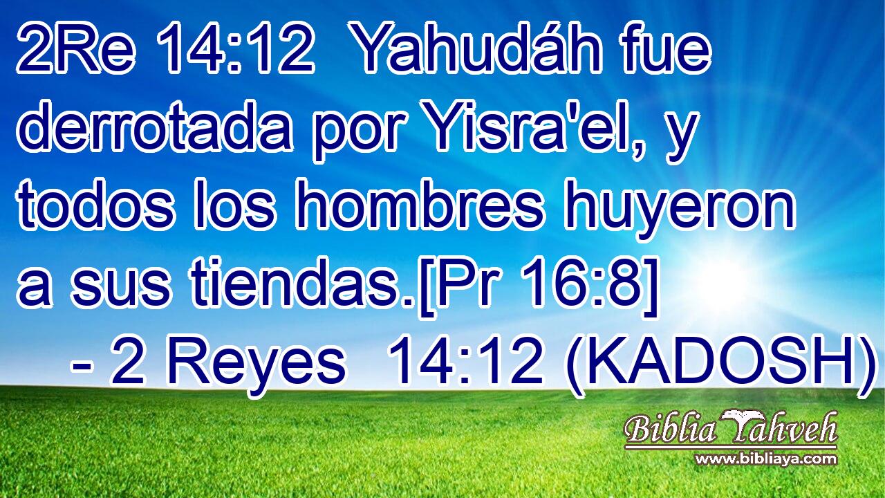  Yahudáh fue derrotada por Yisra'el, y todos los hombres huyeron a sus tiendas.[Pr 16:8] 