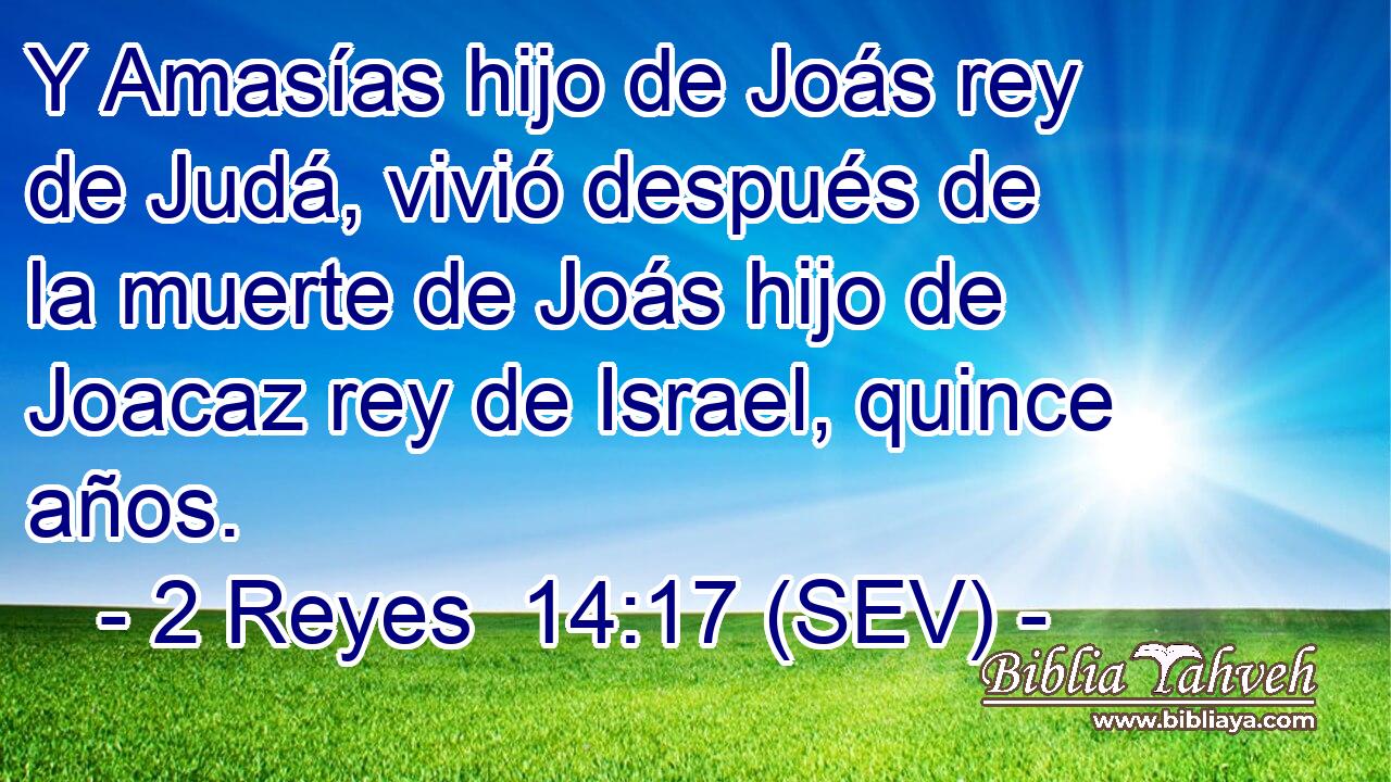 Y Amasías hijo de Joás rey de Judá, vivió después de la muerte de Joás hijo de Joacaz rey de Israel, quince años.