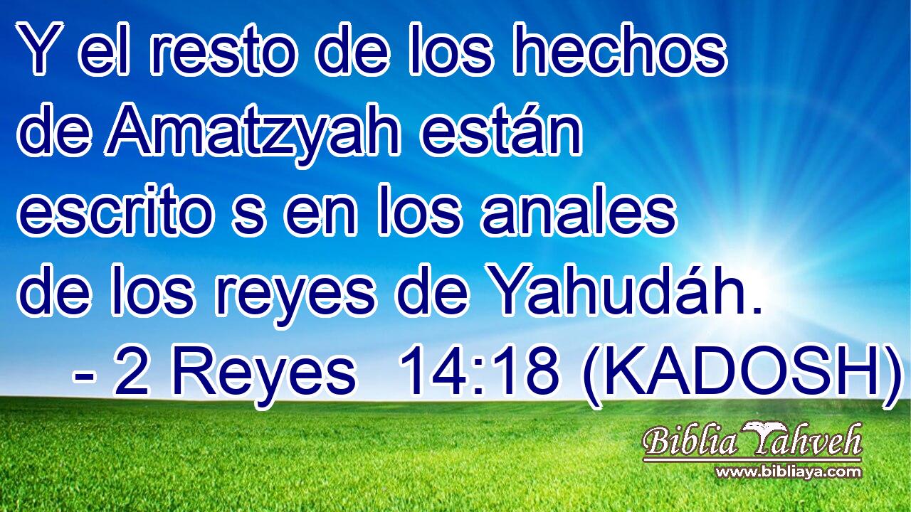  Y el resto de los hechos de Amatzyah están escrito s en los anales de los reyes de Yahudáh. 