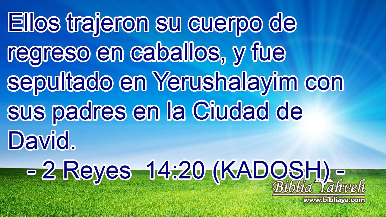  Ellos trajeron su cuerpo de regreso en caballos, y fue sepultado en Yerushalayim con sus padres en la Ciudad de David. 