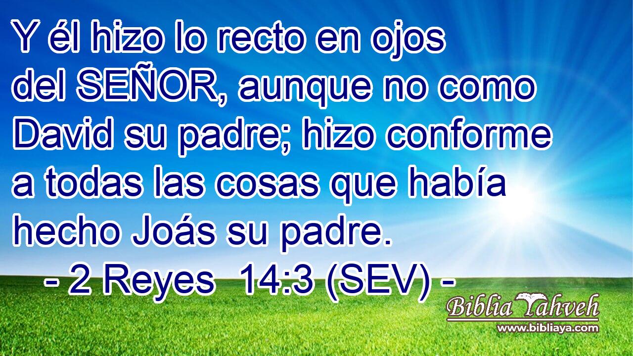 Y él hizo lo recto en ojos del SEÑOR, aunque no como David su padre; hizo conforme a todas las cosas que había hecho Joás su padre.