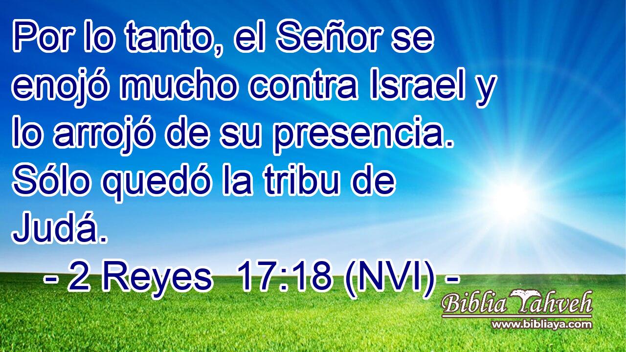  Por lo tanto, el Señor se enojó mucho contra Israel y lo arrojó de su presencia. Sólo quedó la tribu de Judá. 