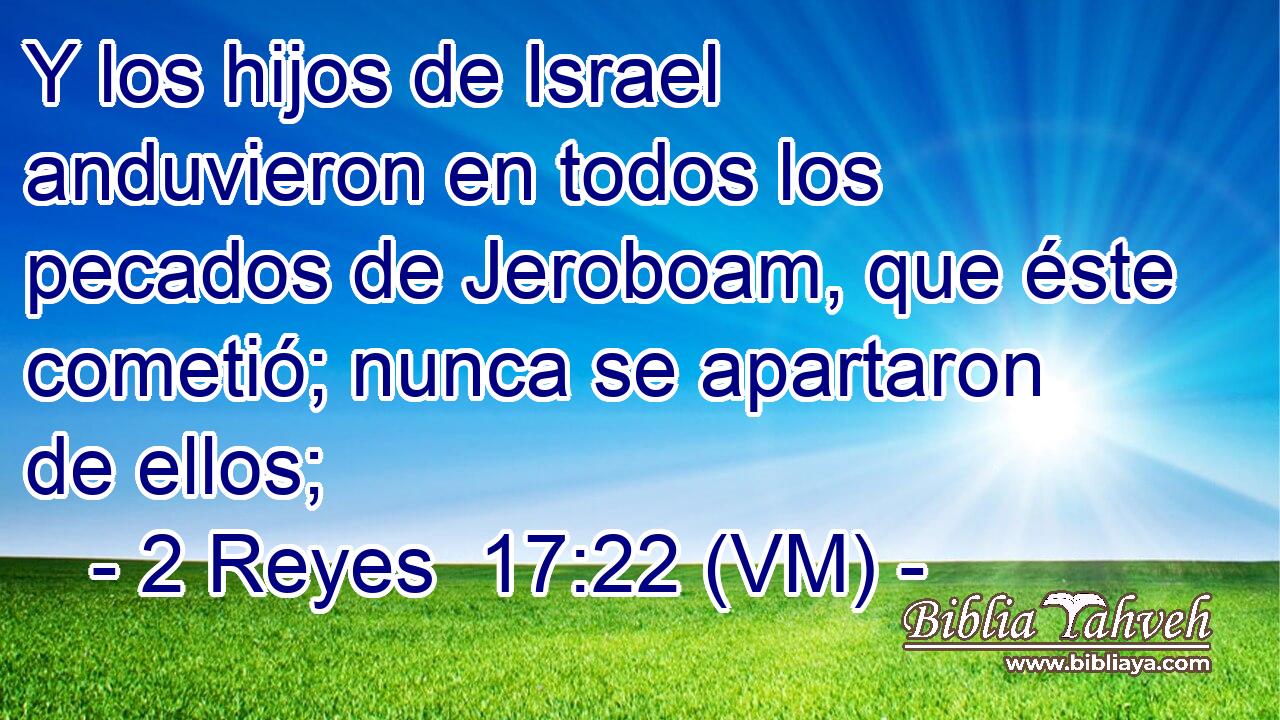  Y los hijos de Israel anduvieron en todos los pecados de Jeroboam, que éste cometió; nunca se apartaron de ellos; 