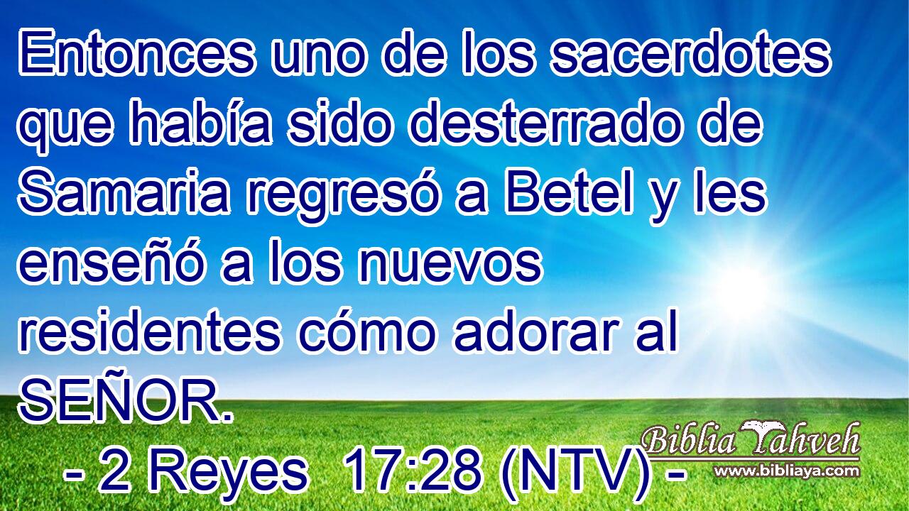 Entonces uno de los sacerdotes que había sido desterrado de Samaria regresó a Betel y les enseñó a los nuevos residentes cómo adorar al SEÑOR.