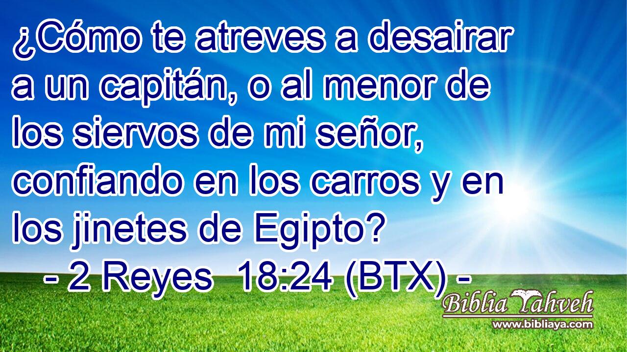 ¿Cómo te atreves a desairar a un capitán, o al menor de los siervos de mi señor, confiando en los carros y en los jinetes de Egipto?