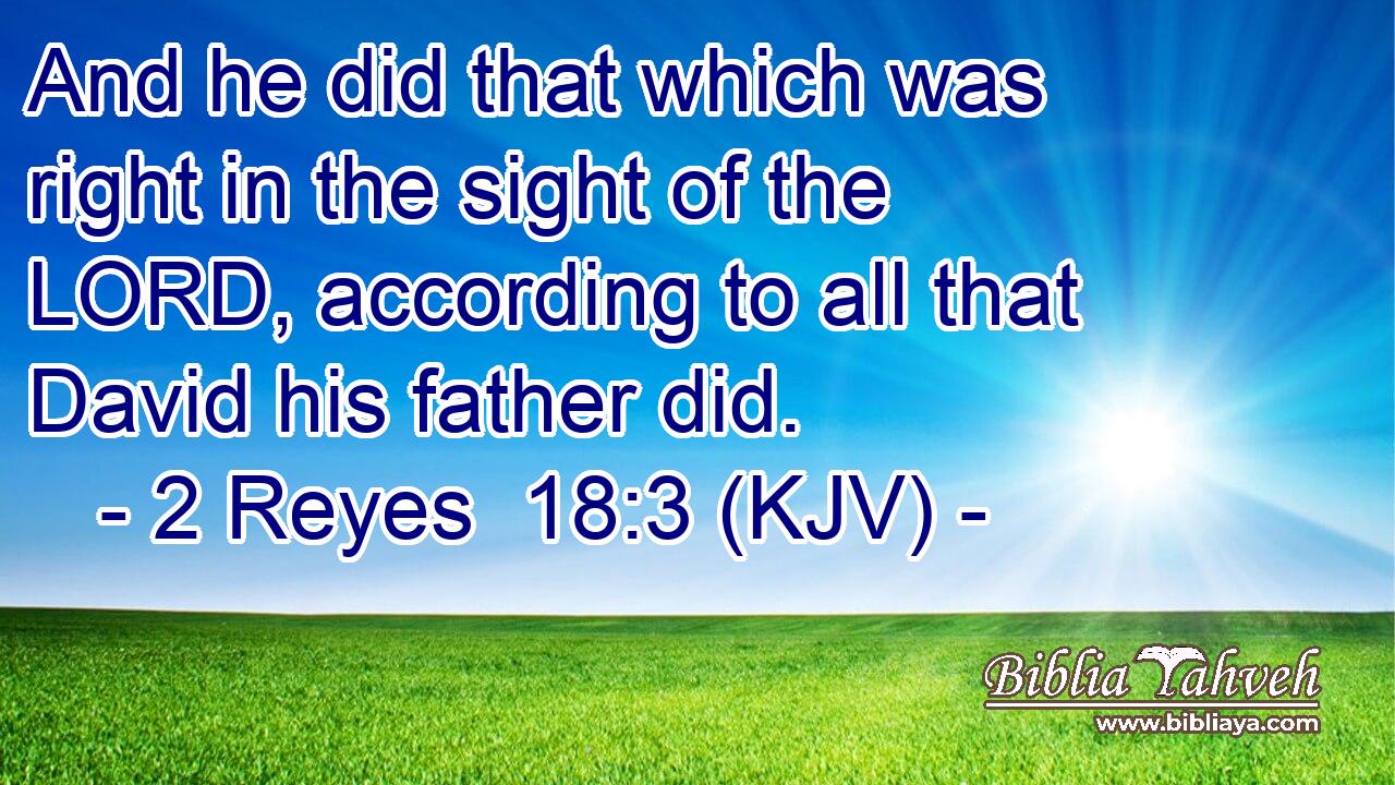 And he did that which was right in the sight of the LORD, according to all that David his father did.