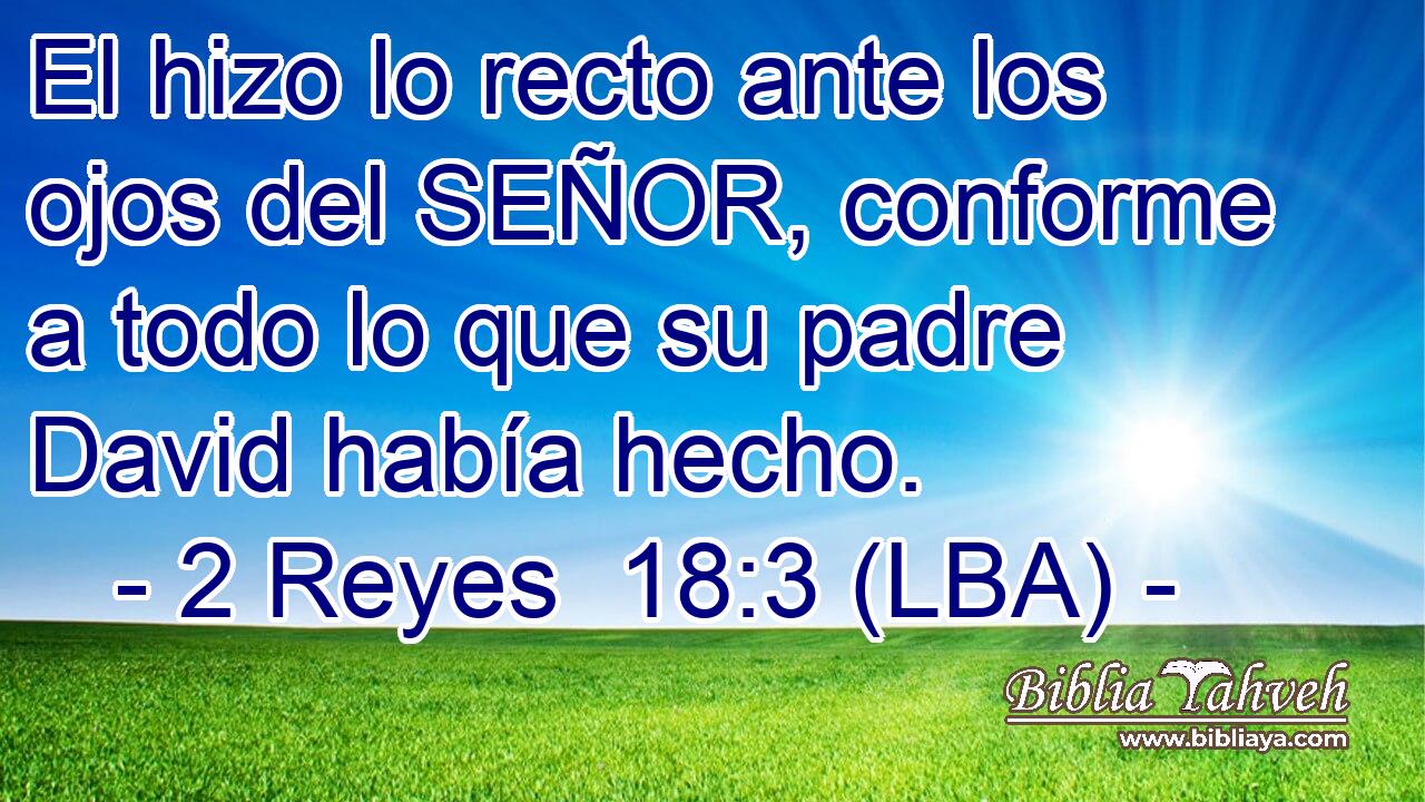 El hizo lo recto ante los ojos del SEÑOR, conforme a todo lo que su padre David había hecho.