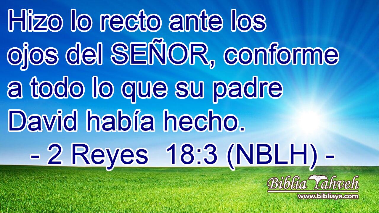  Hizo lo recto ante los ojos del SEÑOR, conforme a todo lo que su padre David había hecho. 