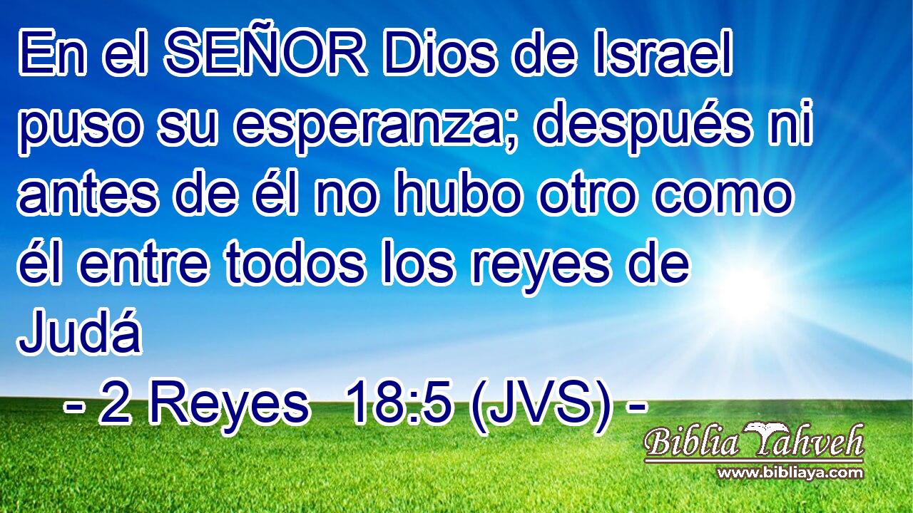 En el SEÑOR Dios de Israel puso su esperanza; después ni antes de él no hubo otro como él entre todos los reyes de Judá