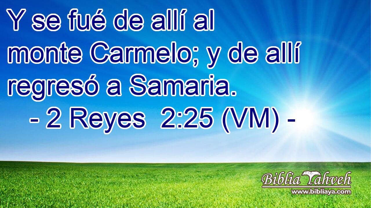  Y se fué de allí al monte Carmelo; y de allí regresó a Samaria. 