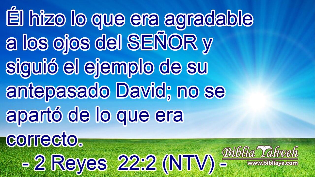 Él hizo lo que era agradable a los ojos del SEÑOR y siguió el ejemplo de su antepasado David; no se apartó de lo que era correcto.