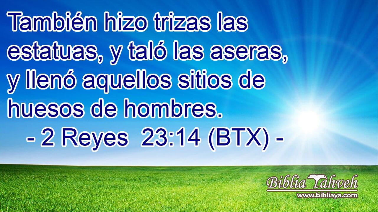 También hizo trizas las estatuas, y taló las aseras, y llenó aquellos sitios de huesos de hombres.