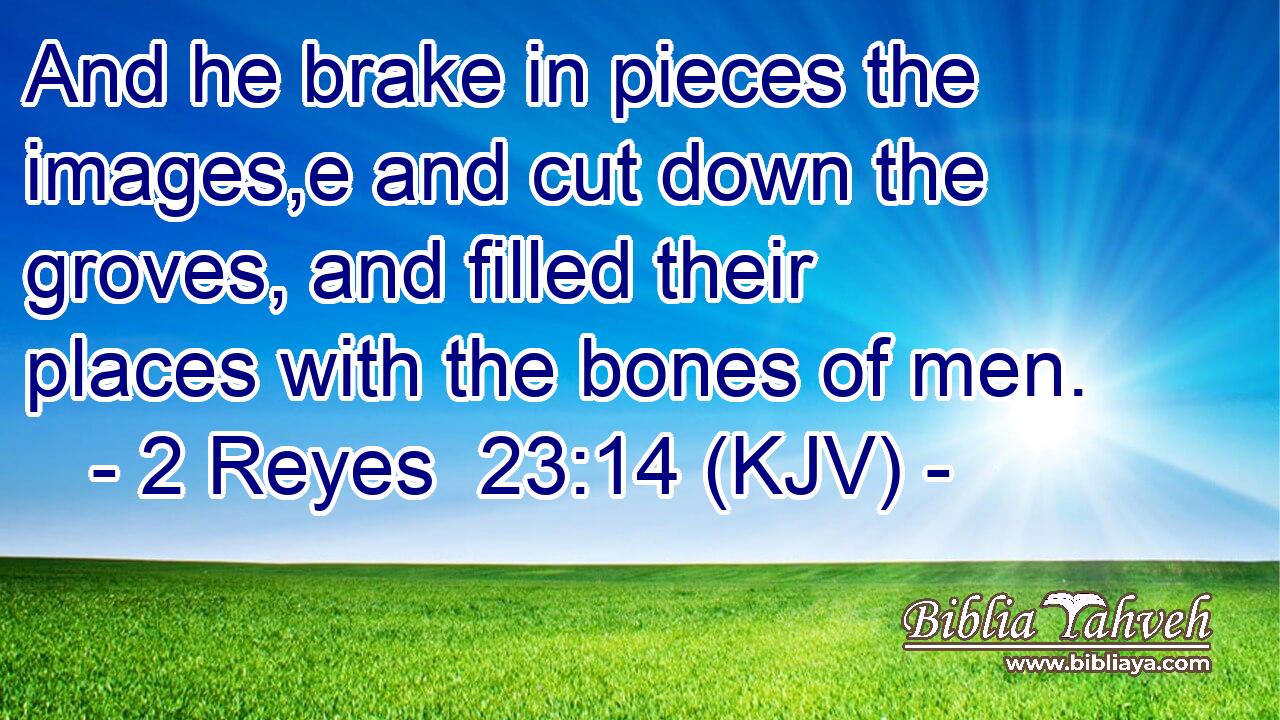 And he brake in pieces the images,e and cut down the groves, and filled their places with the bones of men.