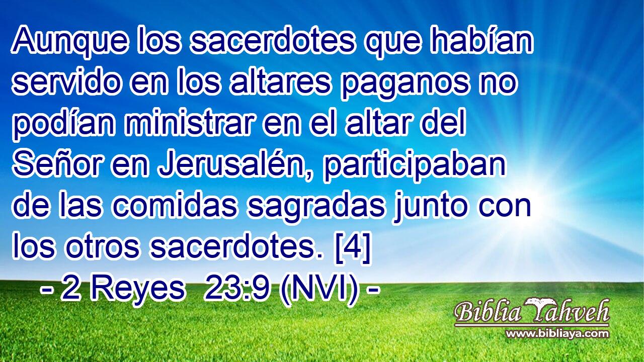  Aunque los sacerdotes que habían servido en los altares paganos no podían ministrar en el altar del Señor en Jerusalén, participaban de las comidas sagradas junto con los otros sacerdotes. [4] 