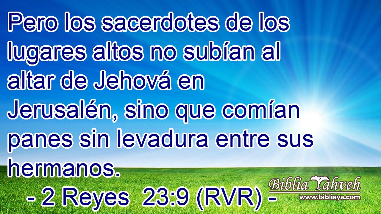 Pero los sacerdotes de los lugares altos no subían al altar de Jehová en Jerusalén, sino que comían panes sin levadura entre sus hermanos.