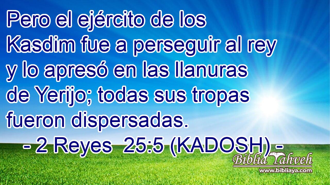  Pero el ejército de los Kasdim fue a perseguir al rey y lo apresó en las llanuras de Yerijo; todas sus tropas fueron dispersadas. 