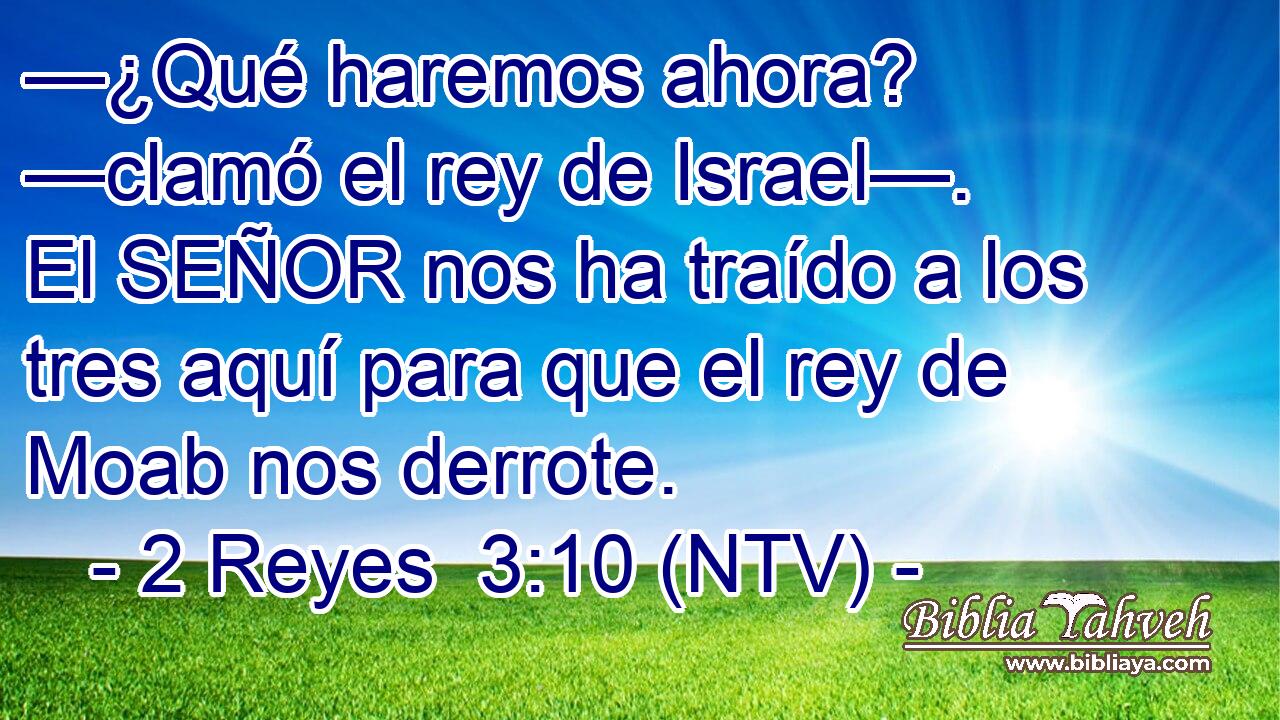 —¿Qué haremos ahora? —clamó el rey de Israel—. El SEÑOR nos ha traído a los tres aquí para que el rey de Moab nos derrote.