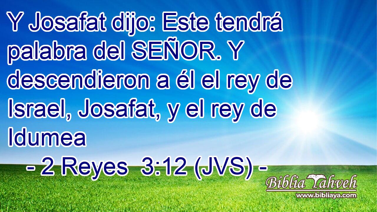 Y Josafat dijo: Este tendrá palabra del SEÑOR. Y descendieron a él el rey de Israel, Josafat, y el rey de Idumea