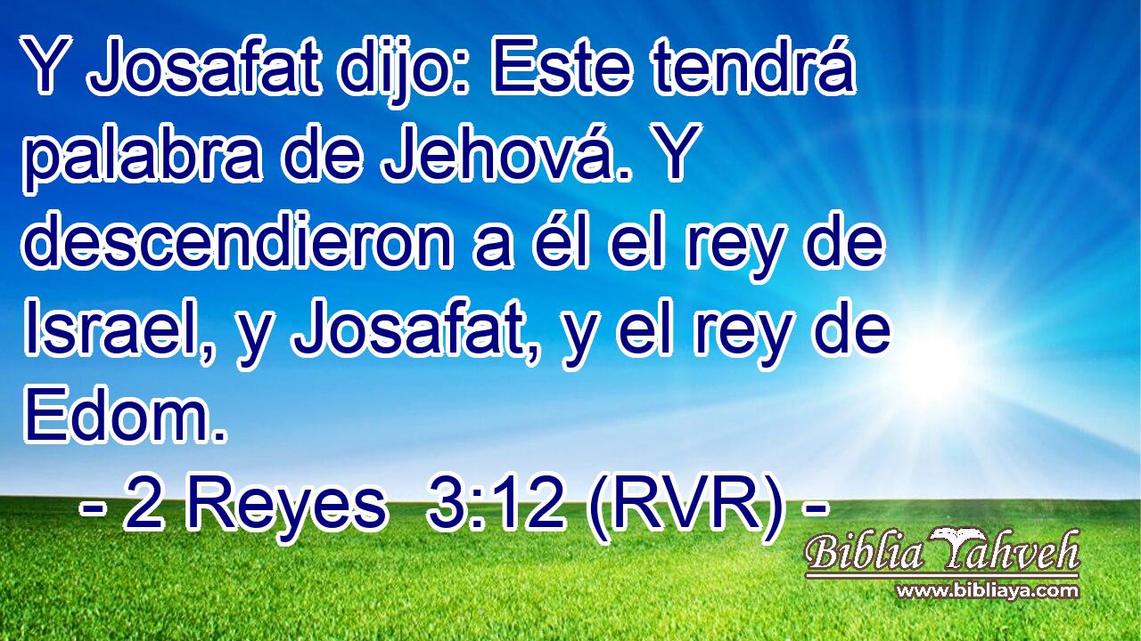Y Josafat dijo: Este tendrá palabra de Jehová. Y descendieron a él el rey de Israel, y Josafat, y el rey de Edom.