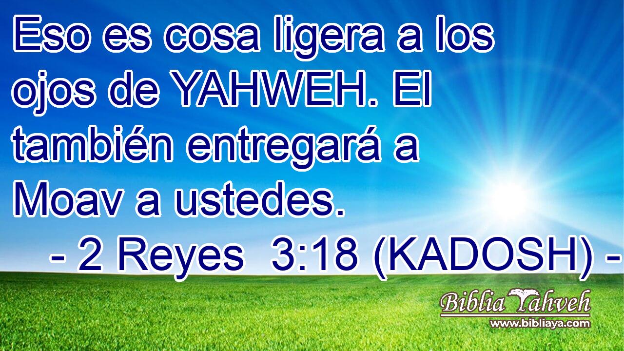  Eso es cosa ligera a los ojos de YAHWEH. El también entregará a Moav a ustedes. 