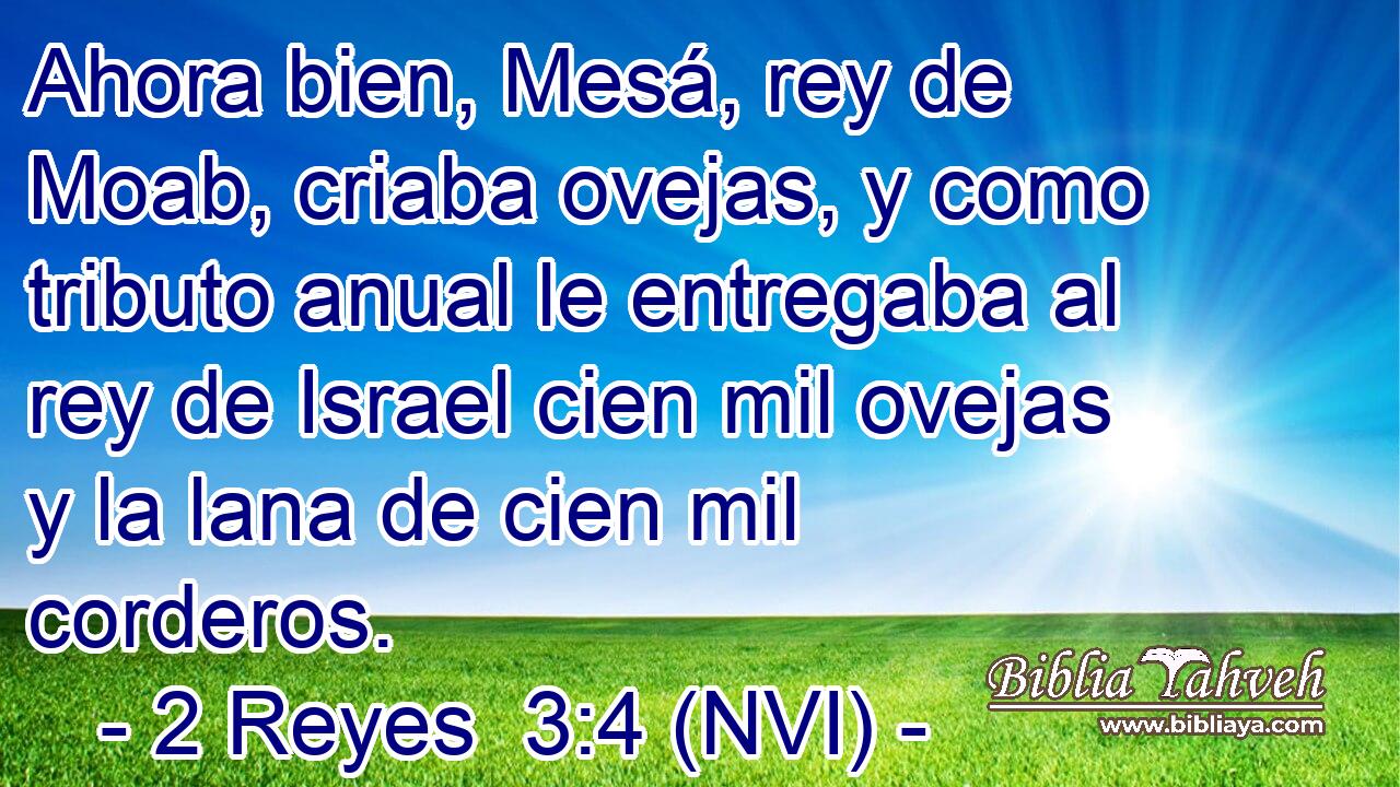  Ahora bien, Mesá, rey de Moab, criaba ovejas, y como tributo anual le entregaba al rey de Israel cien mil ovejas y la lana de cien mil corderos. 