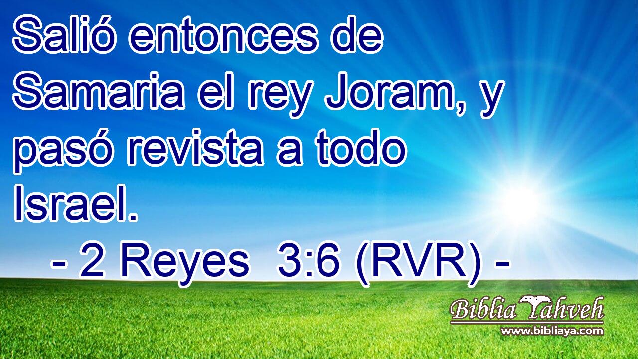 Salió entonces de Samaria el rey Joram, y pasó revista a todo Israel.