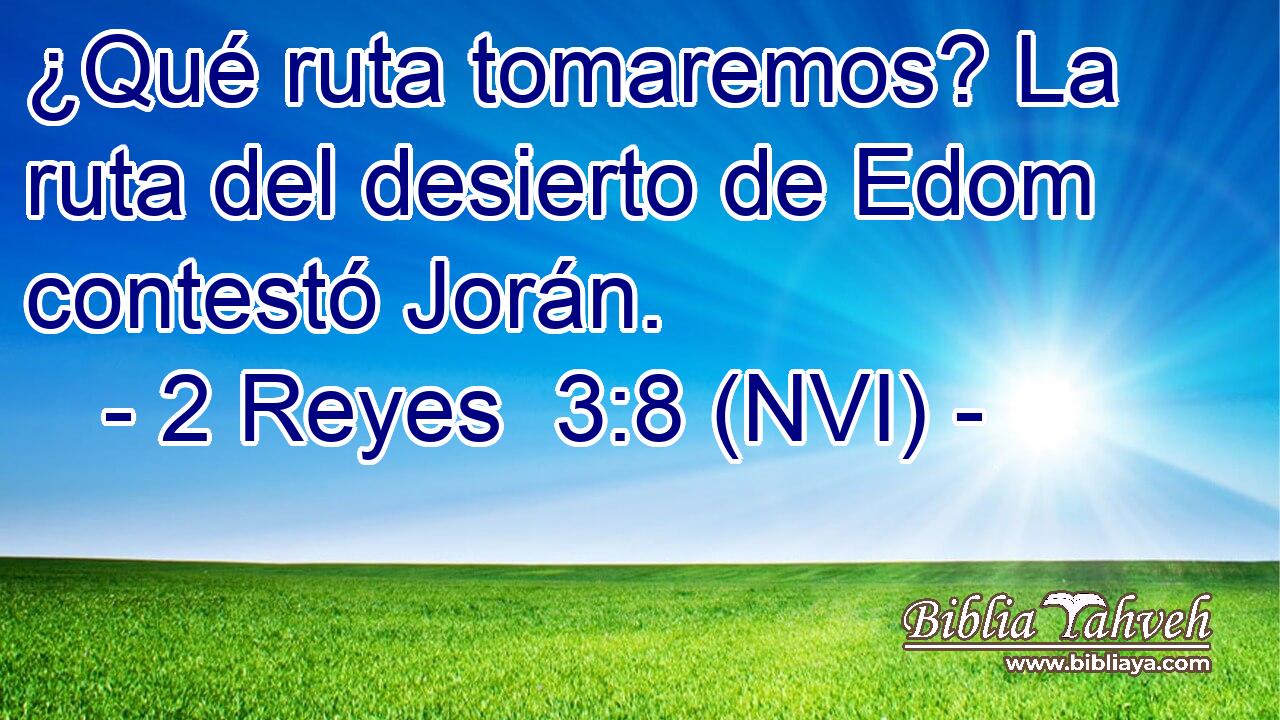  ¿Qué ruta tomaremos? La ruta del desierto de Edom contestó Jorán. 