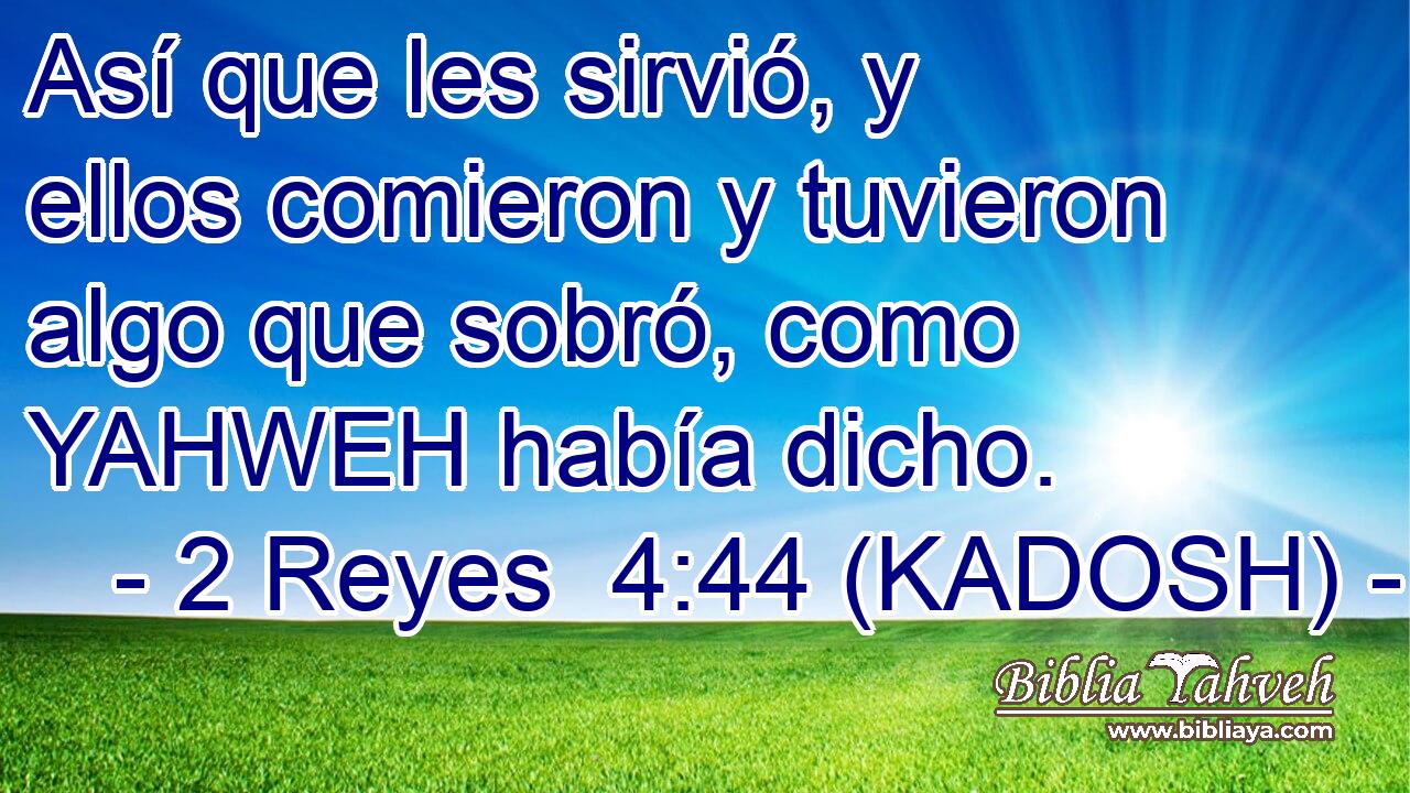  Así que les sirvió, y ellos comieron y tuvieron algo que sobró, como YAHWEH había dicho. 
