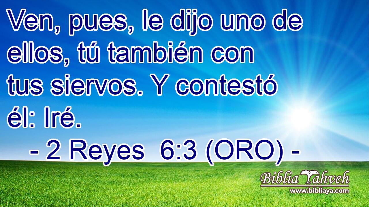  Ven, pues, le dijo uno de ellos, tú también con tus siervos. Y contestó él: Iré. 