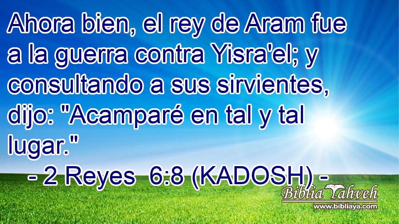  Ahora bien, el rey de Aram fue a la guerra contra Yisra'el; y consultando a sus sirvientes, dijo: 