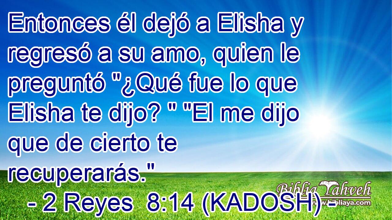  Entonces él dejó a Elisha y regresó a su amo, quien le preguntó 