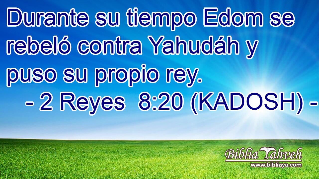  Durante su tiempo Edom se rebeló contra Yahudáh y puso su propio rey. 
