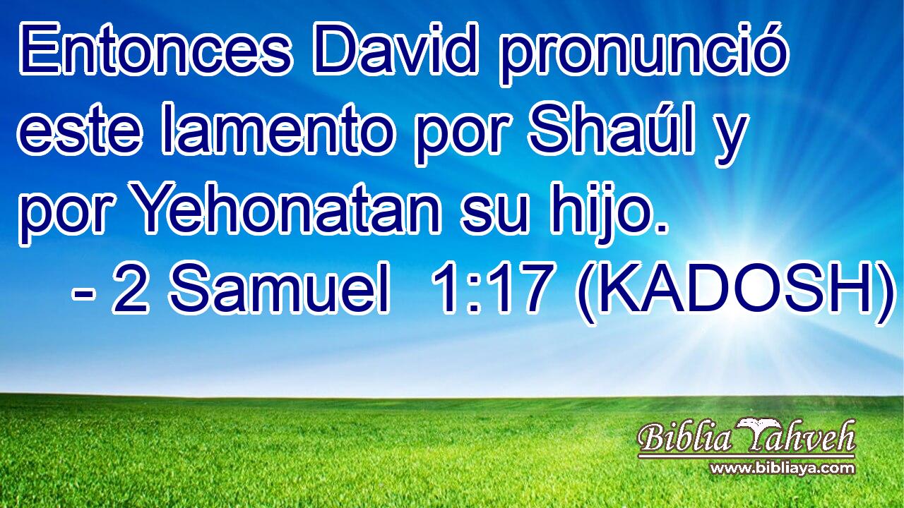  Entonces David pronunció este lamento por Shaúl y por Yehonatan su hijo. 
